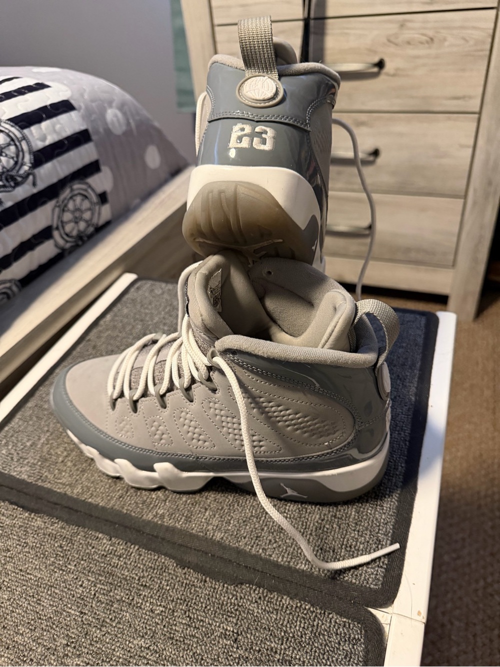 Jordan Kids Grey High-Top Sneakers